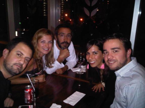 Jantar com o Rodrigo, o Javier e a sua esposa, em Santa Fé, na Cidade do México